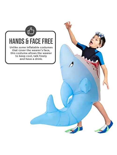 Morph Inflatable Shark Costume Kids Attack Bite Outfit Halloween Costumes for Kids