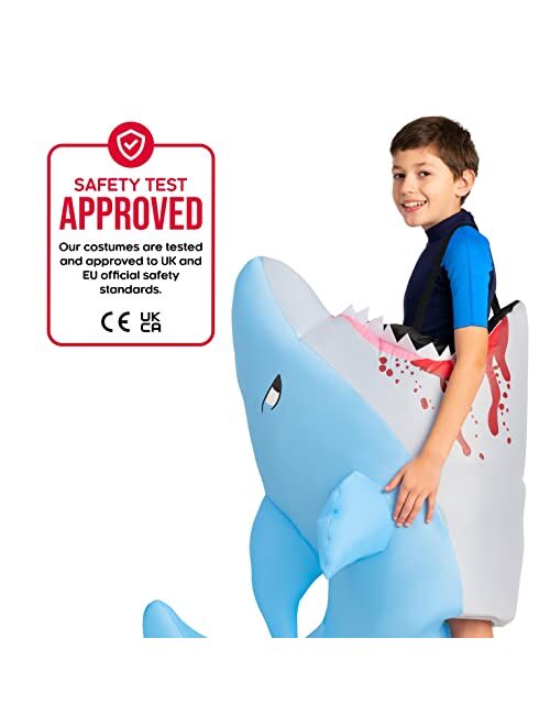 Morph Inflatable Shark Costume Kids Attack Bite Outfit Halloween Costumes for Kids