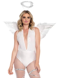 Women's 2 Pc Feathered Angel Wings and Halo Costume Accessory Kit