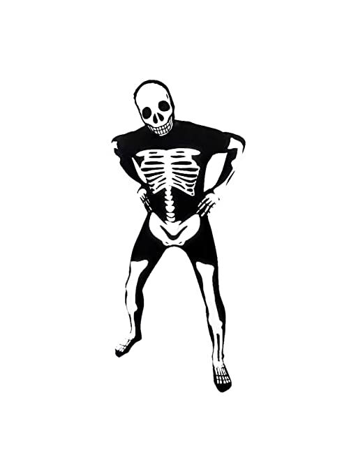 Morphsuits Adult Skeleton Costume Men Glow In The Dark Scary Bones Bodysuit Halloween Costumes