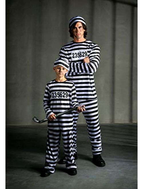 Fun Costumes Men's Plus Size Prisoner Costume Striped Prison Jail Suit