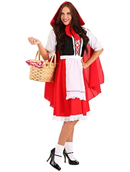 Fun Costumes Little Red Riding Hood Costume for Women Red Riding Hood Dress and Cape Outfit Adult Halloween Costume