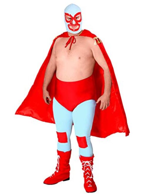 Fun Costumes Adult Nacho Libre Costume Mexican Wrestler Costume with Luchador Mask