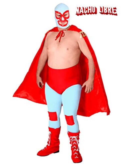 Fun Costumes Adult Nacho Libre Costume Mexican Wrestler Costume with Luchador Mask