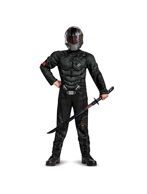 Disguise Snake Eyes Costume for Kids, Official GI Joe Costume with Muscles and Mask