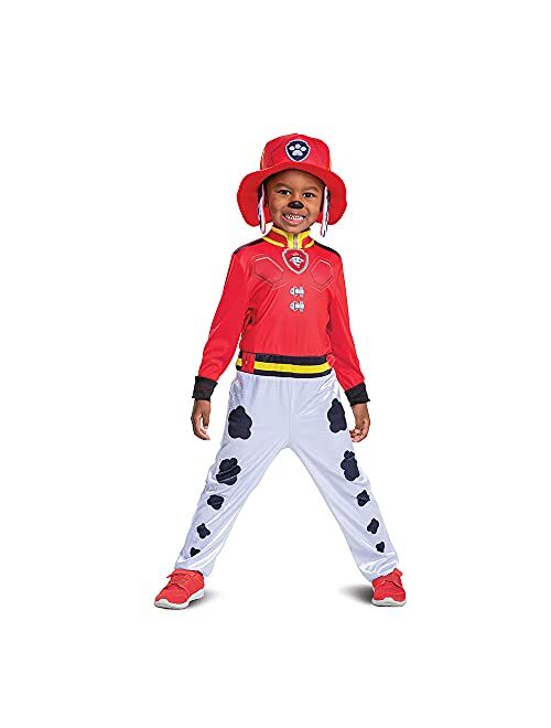 Disguise Paw Patrol Marshall Costume Hat and Jumpsuit for Boys, Paw Patrol Movie Character Outfit with Badge