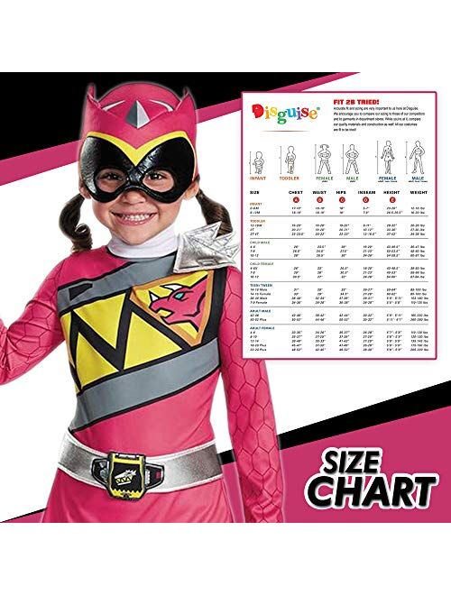 Disguise Pink Power Rangers Costume for Toddlers. Official Licensed Pink Ranger Dino Charge Classic Power Ranger Suit with Mask