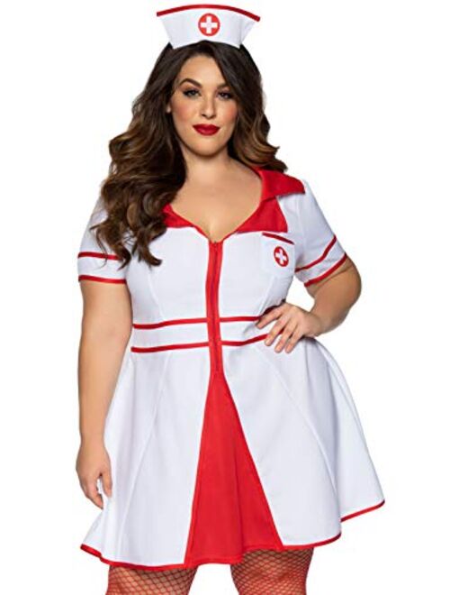 Leg Avenue Women's 2 Pc Hospital Honey Costume with Dress, Head Piece