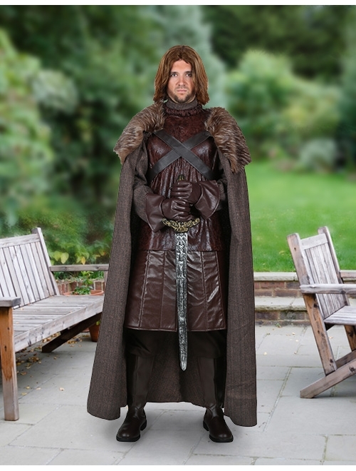 Fun Costumes Adult Northern King Costume Mens Renaissance Costume with Faux Fur Cape