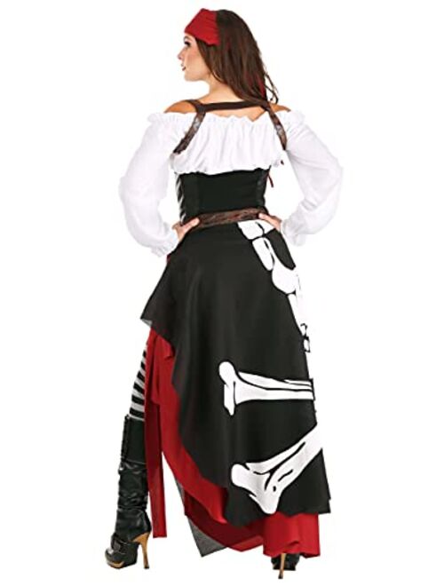 Fun Costumes Women's Pirate Costume Jolly Roger Flag Pirate Costume for Women