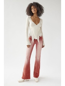 UO Velvet Ruched V-Front Flare Pant