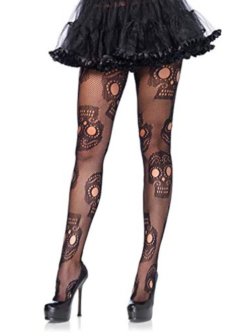 Leg Avenue Women's Skull Fishnet Tights