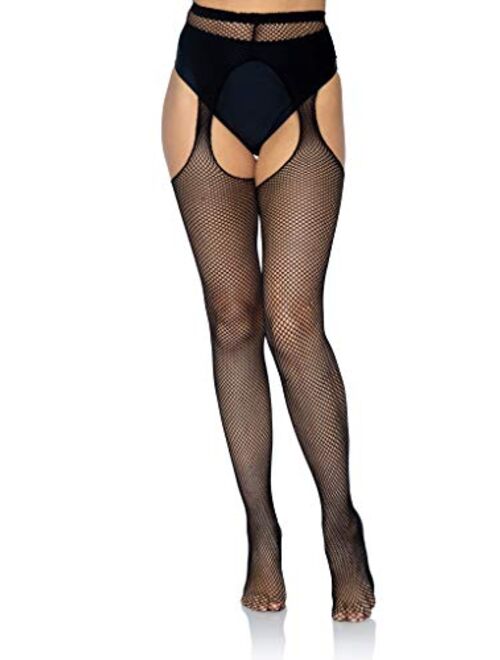 Leg Avenue Women's Fishnet Suspender Pantyhose