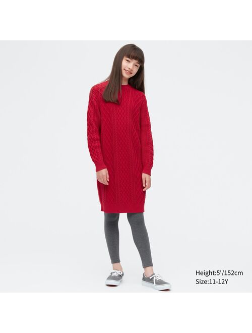 UNIQLO Cable Knit Long Sleeve Dress