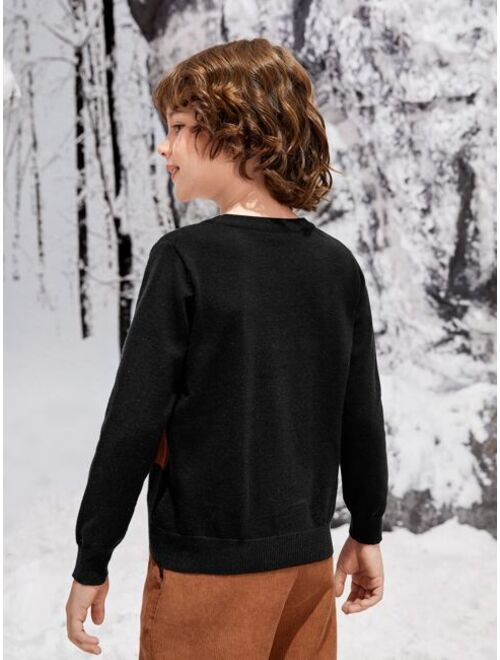 SHEIN Boys Bear Pattern Sweater