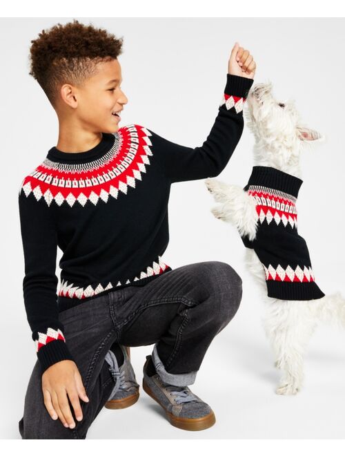 CHARTER CLUB Big Boys Fair Isle Mock Neck Holiday Sweater, Created for Macy's