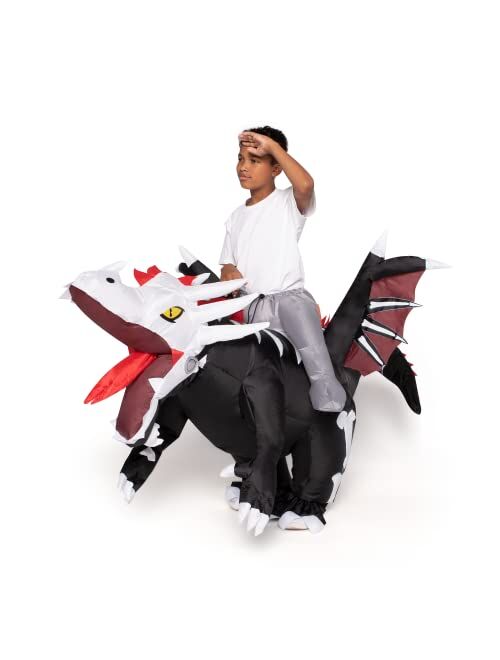 Spooktacular Creations Inflatable Costume for Kids, Dragon Skeleton Air Blow Up Costumes, Ride On Deluxe Costumes for Halloween Costume Parties