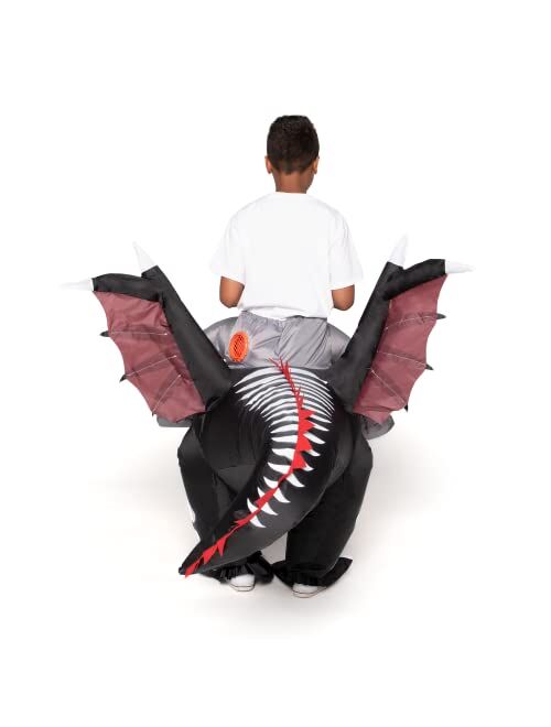 Spooktacular Creations Inflatable Costume for Kids, Dragon Skeleton Air Blow Up Costumes, Ride On Deluxe Costumes for Halloween Costume Parties