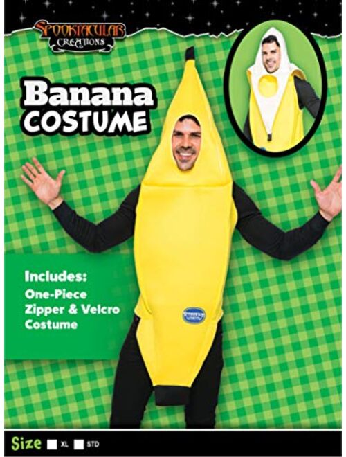 Spooktacular Creations Appealing Banana Costume Adult Deluxe Set for Halloween Dress Up Party and Roleplay Cosplay