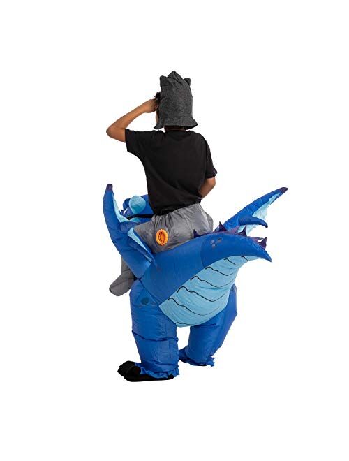 Spooktacular Creations Halloween Inflatable Costume Ride An Ice Dragon Inflatable Costume Blue Unisex