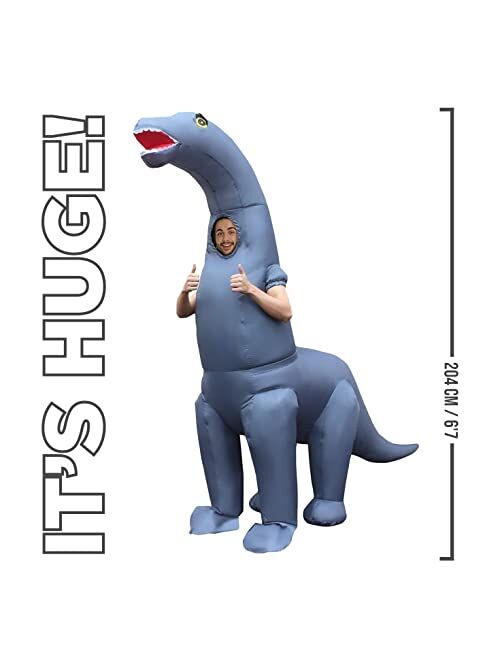 Morph Inflatable Dinosaur Costume Adult Diplodocus Costume Blow Up Halloween Costumes for Adults