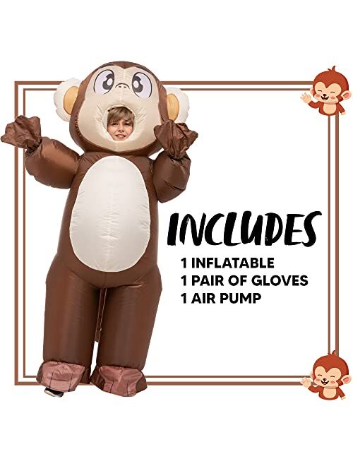 Spooktacular Creations Inflatable Halloween Costume Unisex Monkey Full Body Monkey Inflatable Costume - Child