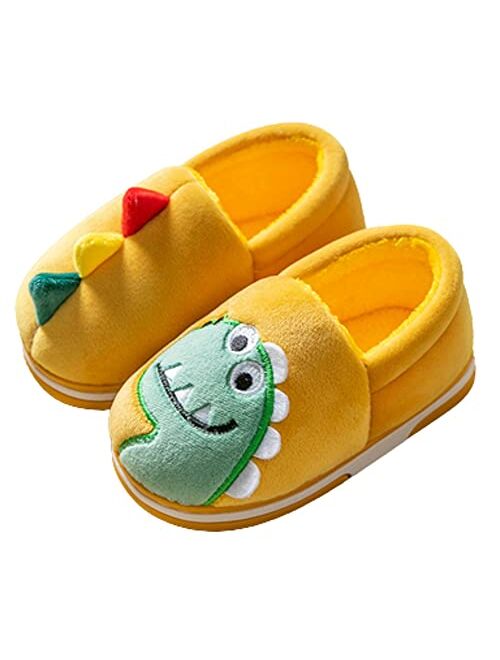 Caistre Toddler Slippers for Girls Boys Dinosaur Slipper Kids House Slippers Winter Warm Slippers Soft Kids Bedroom Slippers