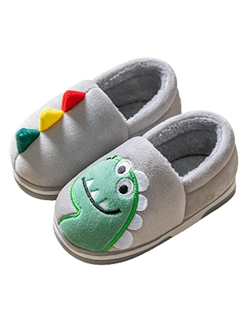 Caistre Toddler Slippers for Girls Boys Dinosaur Slipper Kids House Slippers Winter Warm Slippers Soft Kids Bedroom Slippers