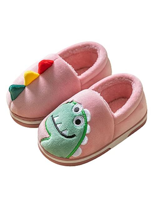 Caistre Toddler Slippers for Girls Boys Dinosaur Slipper Kids House Slippers Winter Warm Slippers Soft Kids Bedroom Slippers