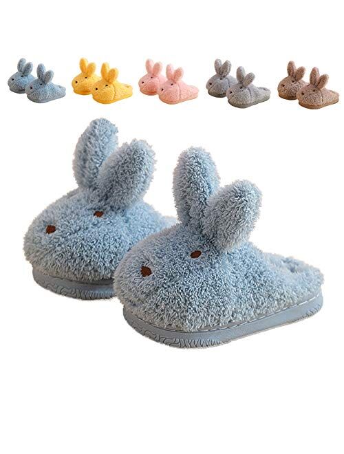 ZHENTAO Toddler Girls Slippers Boys Girls Fluffy Home Slippers Winter Warm Indoor Cute Bunny Shoes