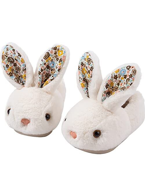 ZHENTAO Toddler Girls Slippers Boys Girls Fluffy Home Slippers Winter Warm Indoor Cute Bunny Shoes