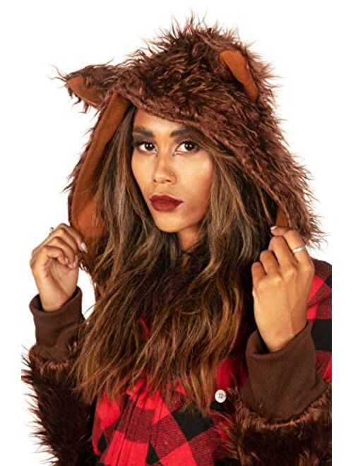 Tipsy Elves Classic Monster Halloween Werewolf Costume Scary Jumpsuit Full Moon Wolf Creature for Women