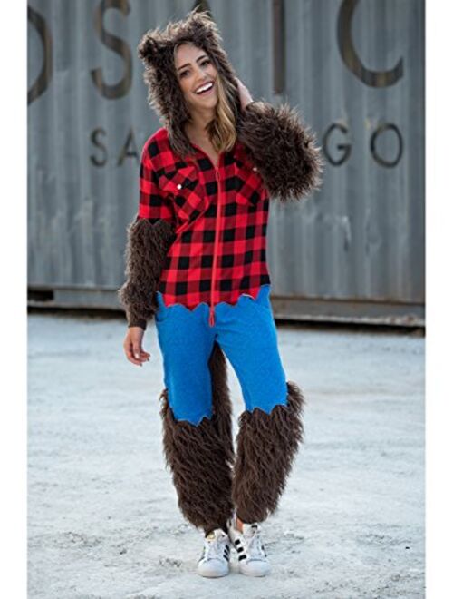 Tipsy Elves Classic Monster Halloween Werewolf Costume Scary Jumpsuit Full Moon Wolf Creature for Women