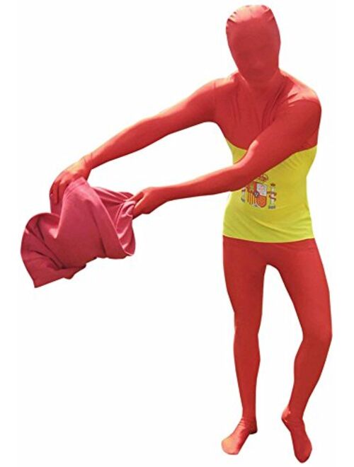 Morphsuits mens Spain Original Flag Morphsuit Fancy Dress Costume