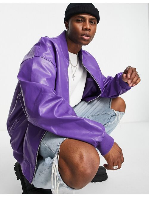 ASOS DESIGN extreme oversized bomber jacket in purple