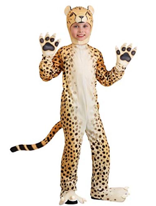 Fun Costumes Cheerful Cheetah Costume for Kids Plush Cheetah Jumpsuit