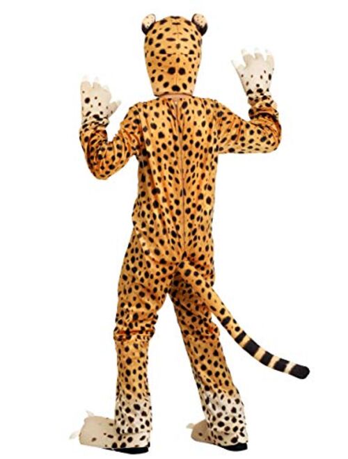 Fun Costumes Cheerful Cheetah Costume for Kids Plush Cheetah Jumpsuit