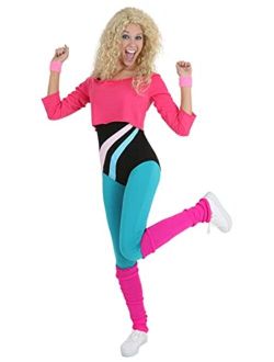 Women 80's Workout Girl Adult Retro Fashion Women Aerobic Costume