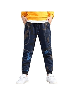 Rysly Boys Cotton Sweatpants Kids Casual Jogger Pants Tapered Ankle Pants