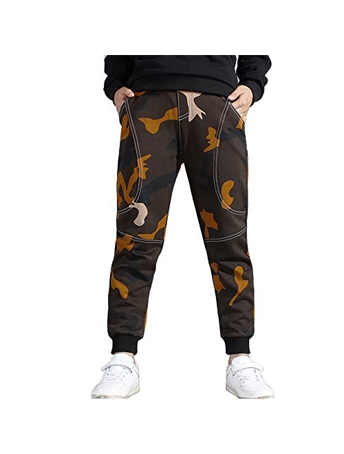 Rysly Boys Cotton Sweatpants Kids Casual Jogger Pants Tapered Ankle Pants