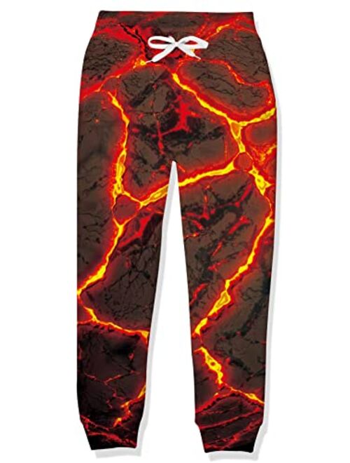 uideazone Teen Boys Girls Sweatpants Funny 3D Graphic Jogger Pants for Sport Gym Casual Size 6-13 Years