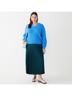 Plisse Pleated midi skirt