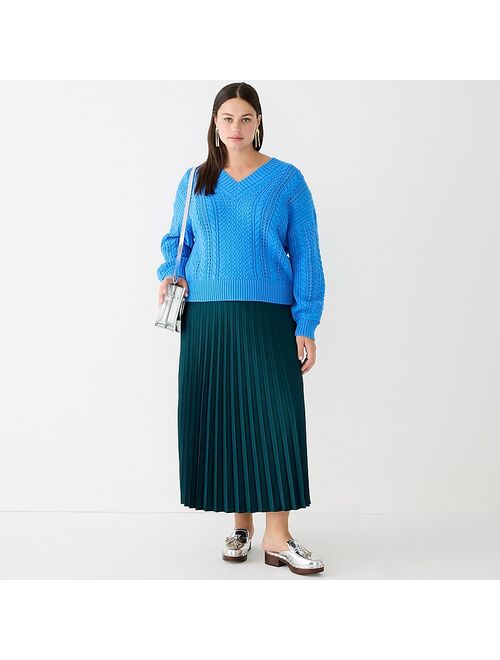 J.Crew Plisse Pleated midi skirt