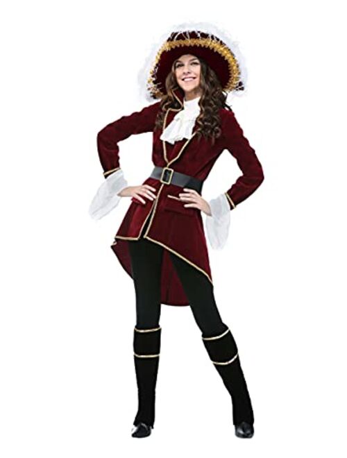 Fun Costumes Captain Hook Pirate Halloween Costume for Women