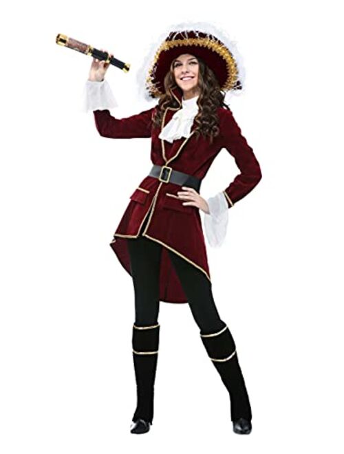 Fun Costumes Captain Hook Pirate Halloween Costume for Women