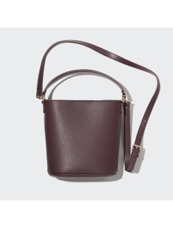 Faux-Leather Bucket Shoulder Bag