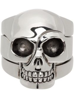 Silver Divided Skull Ring Set