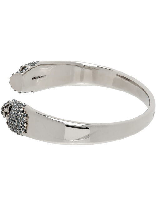 Alexander McQueen Silver Skull Open Cuff Bracelet