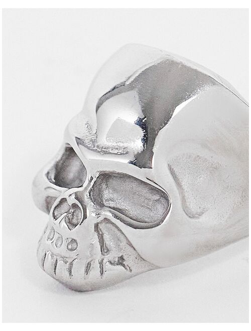 Lost Souls stainless steel skull ring in silver