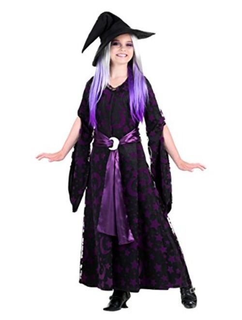 Fun Costumes Child Magical Witch Costume Girl's Purple Moon Witch Costume